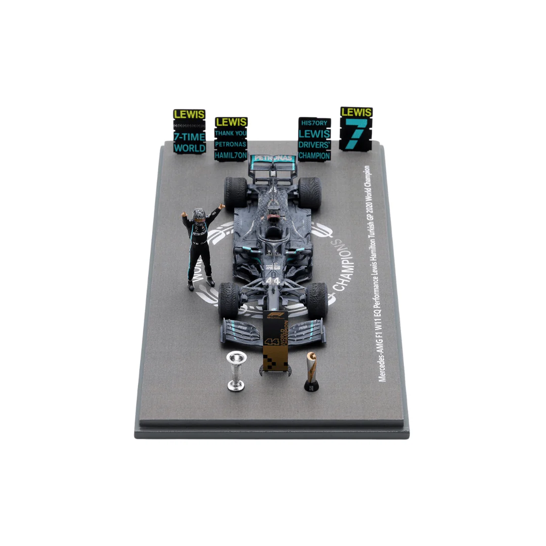 Lewis Hamilton Mercedes AMG W11 - Turkish GP 2020 Limited Edition Model Car with Figurine - Spark Model - Image 6