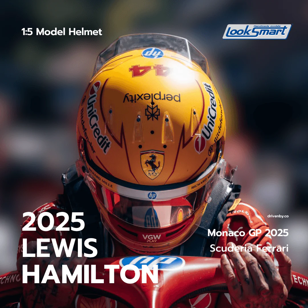 Lewis Hamilton Helmet Monaco GP 2025 Scuderia Ferrari F1 Helmet - Looksmart 1:5 Helmet - Image 4