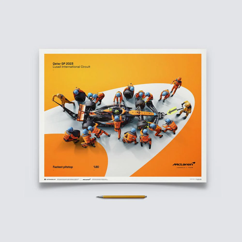 McLaren Formula 1 Team - 1.80 - World Record Fastest Pit Stop - 2023 Automobilist Poster - Image 7