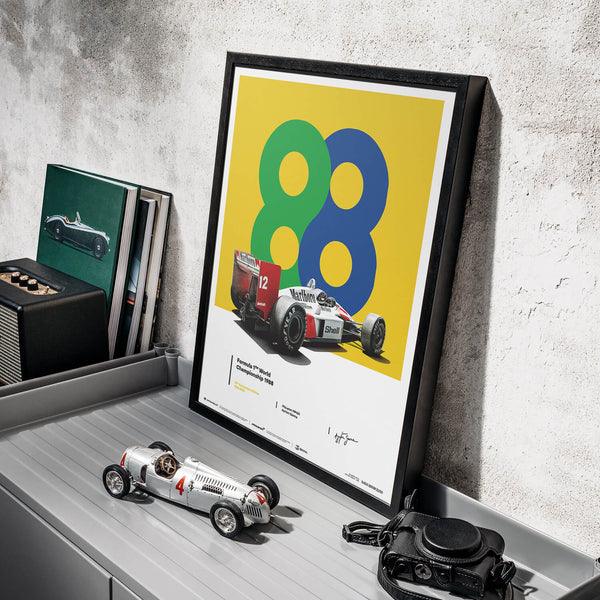 McLaren MP4/4 - Ayrton Senna - 88 - San Marino GP - 35th Anniversary - 1988 Automobilist Poster - Image 5