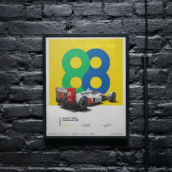 McLaren MP4/4 - Ayrton Senna - 88 - San Marino GP - 35th Anniversary - 1988 Automobilist Poster - Image 7