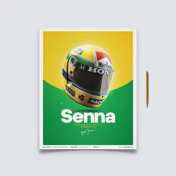 McLaren MP4/4 - Ayrton Senna - Helmet - San Marino GP - 1988 Automobilist Poster - Image 3