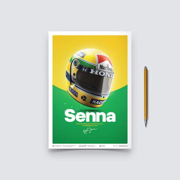 McLaren MP4/4 - Ayrton Senna - Helmet - San Marino GP - 1988 Automobilist Poster - Image 4