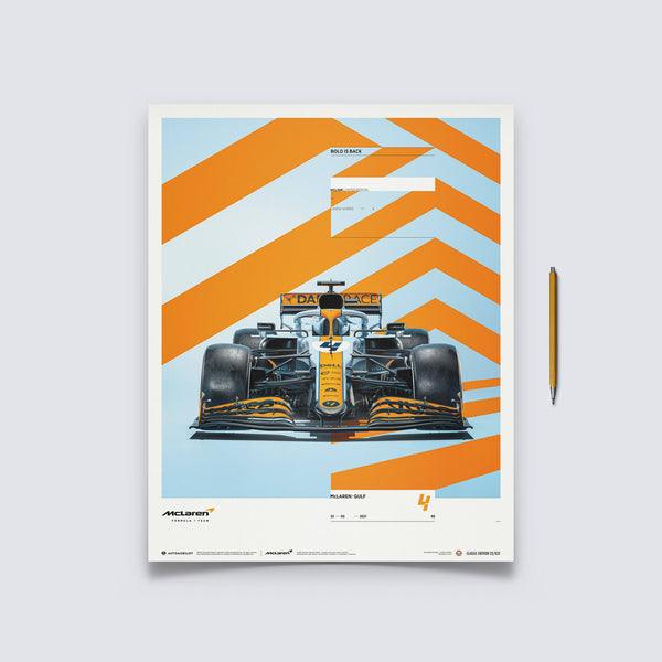MCLAREN X GULF - LANDO NORRIS - 2021 Automobilist Poster - Image 3