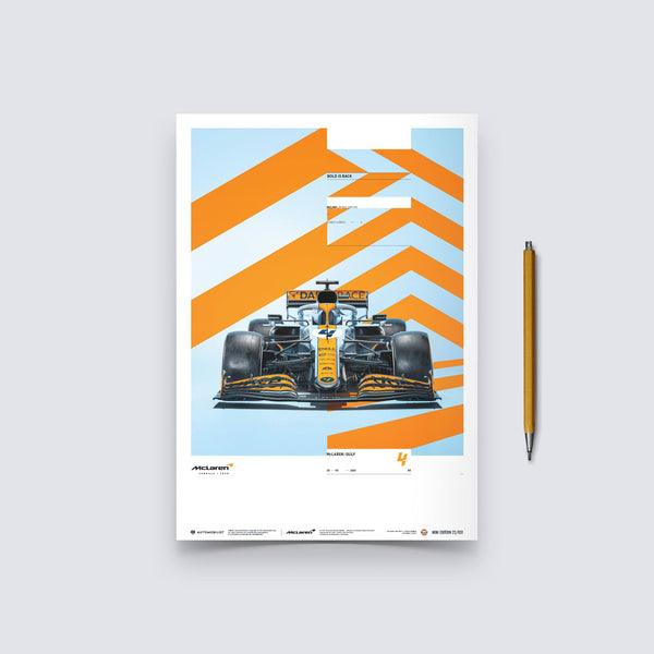 MCLAREN X GULF - LANDO NORRIS - 2021 Automobilist Poster - Image 4