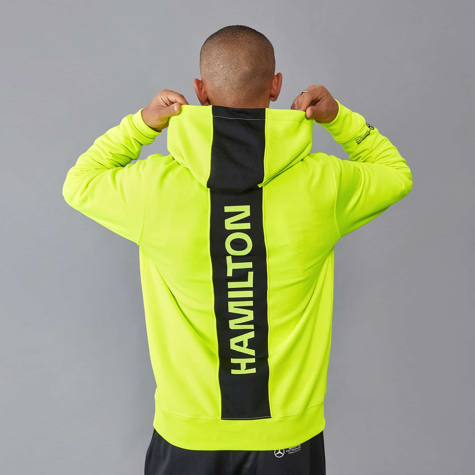 Mercedes-AMG Petronas – 2024 Lewis Hamilton Hoodie - Neon Yellow - Image 4