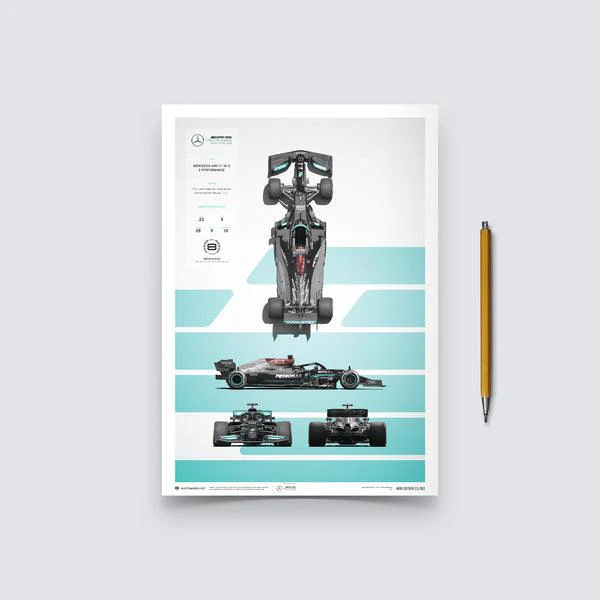 Mercedes-AMG Petronas F1 Team - F1 W12 E Performance - Blueprint - 2021 Automobilist Poster