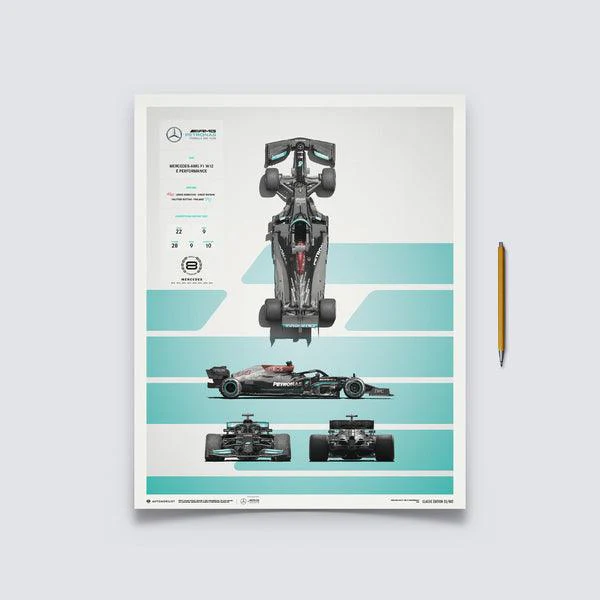 Mercedes-AMG Petronas F1 Team - F1 W12 E Performance - Blueprint - 2021 Automobilist Poster - Image 3