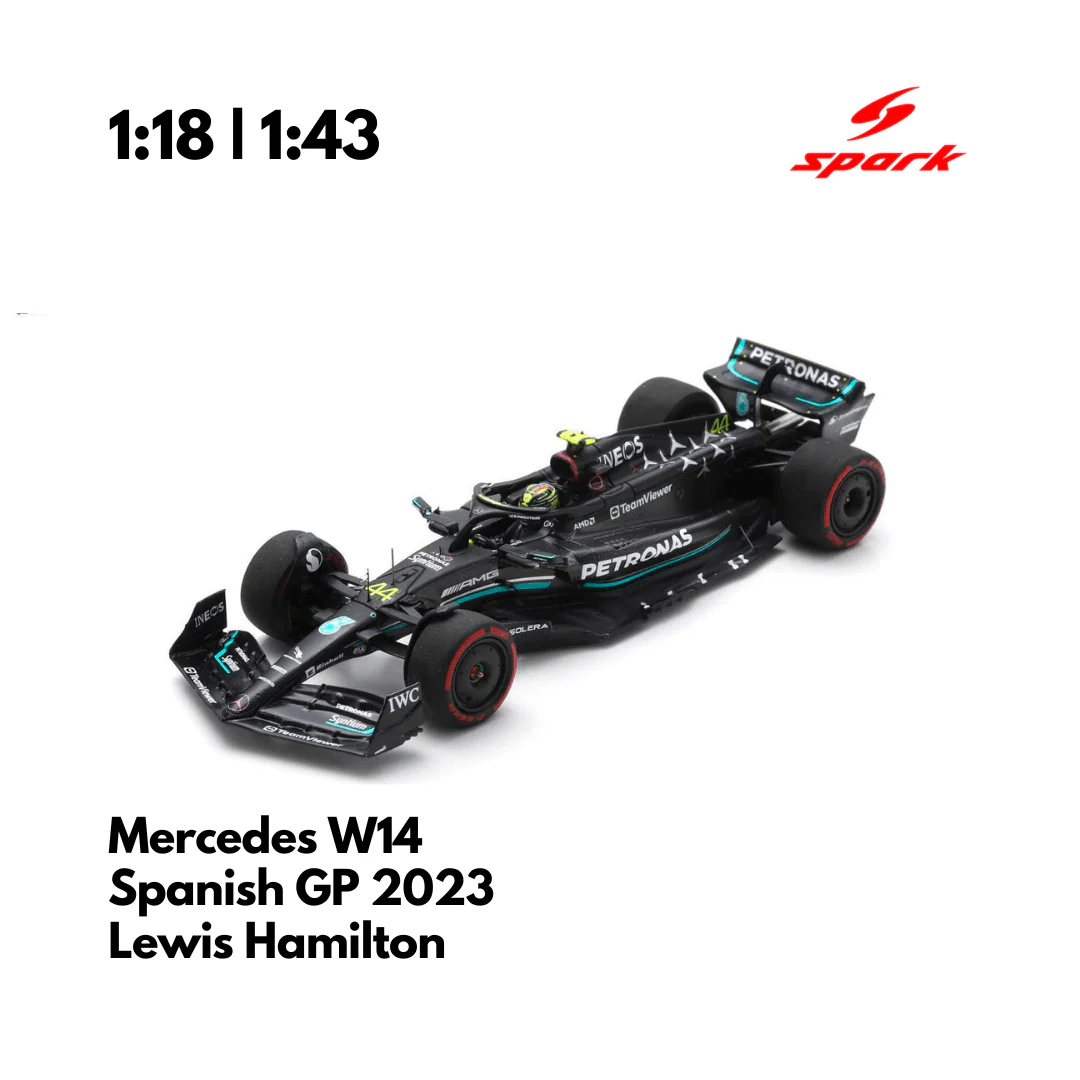 Mercedes AMG W14 | Spanish GP 2023 F1 Model Car Lewis Hamilton 2nd & George Russell 3rd - Spark Model