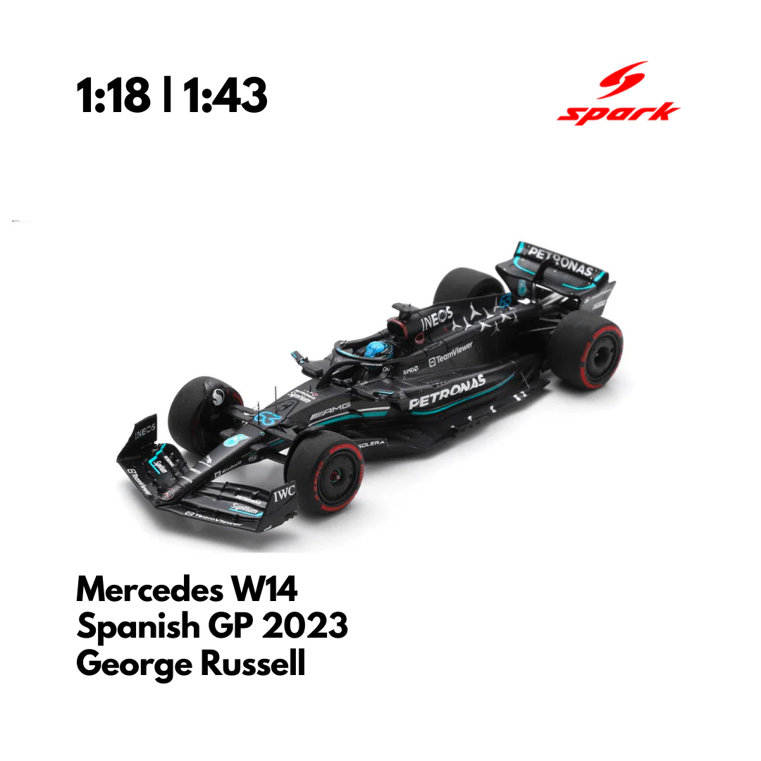 Mercedes AMG W14 | Spanish GP 2023 F1 Model Car Lewis Hamilton 2nd & George Russell 3rd - Spark Model - Image 2