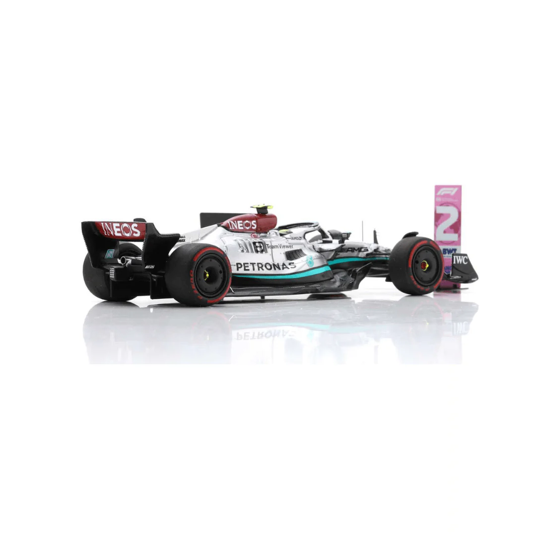 Mercedes W13E | Lewis Hamilton 2ND Brazilian Grand Prix 2022 - Model Car With Pit Board & Number Board - Spark Models - Image 4
