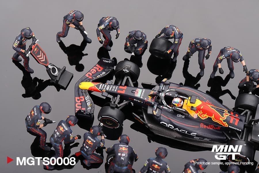 Mini GT 1:64 Red Bull Racing RB18 #11 Sergio Pérez 2022 Abu Dhabi GP Pit Crew Set Resin Figure Include (MGTS0007) Diecast Model Car - Image 4