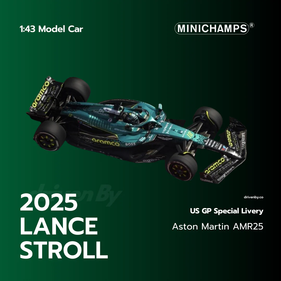 Lance Stroll US GP Austin 2025 Aston Martin F1 Team AMR25 Special Livery - Minichamps Model Car