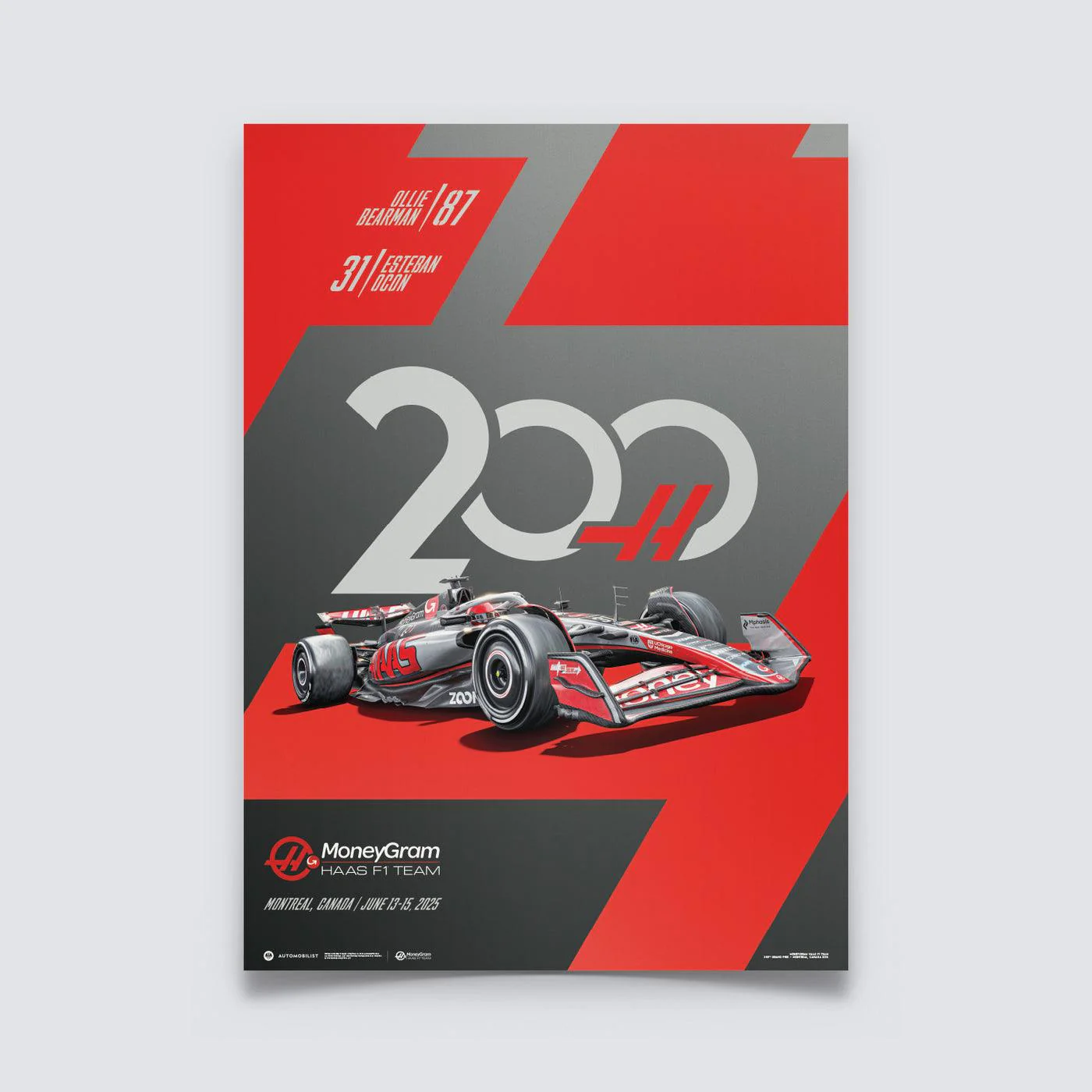 MoneyGram Haas F1® Team 200th Grand Prix™ | Montreal 2025 | Official Automobilist Poster