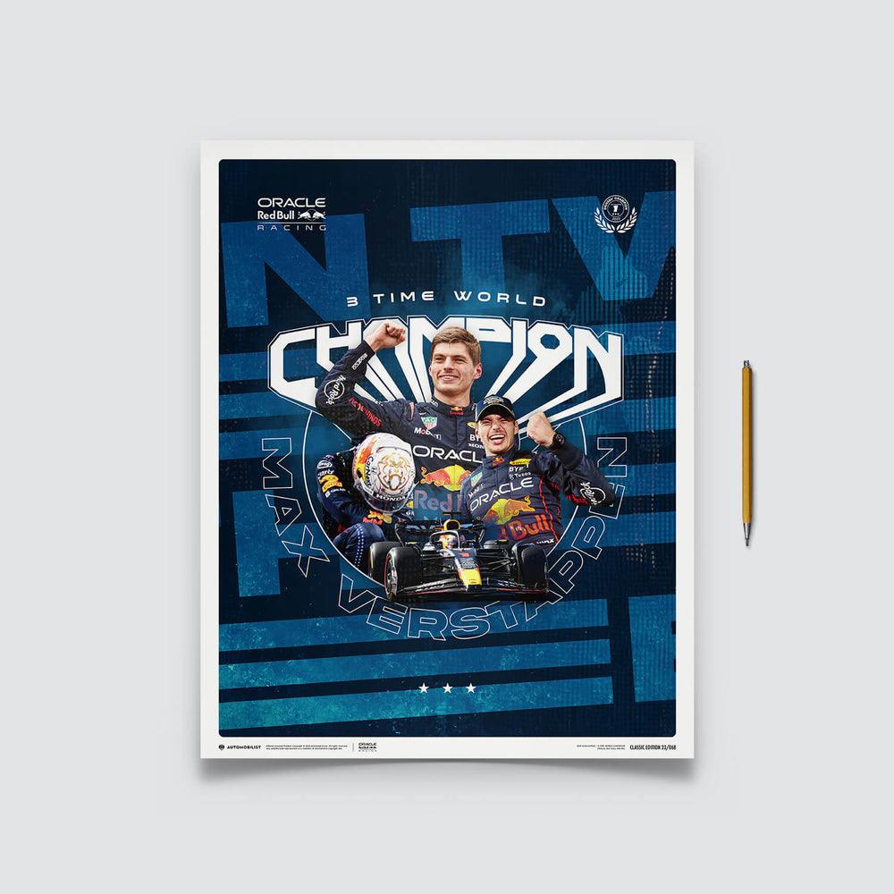 Oracle Red Bull Racing - Max Verstappen - 2023 F1 World Drivers' Champion Automobilist Poster - Image 3