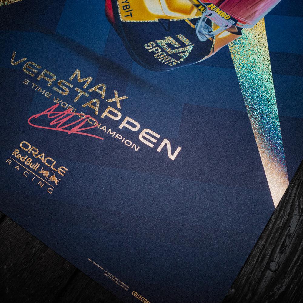 Oracle Red Bull Racing - Max Verstappen - Helmet - World Champion - 2023 Collector’s Edition Automobilist Poster - Image 2