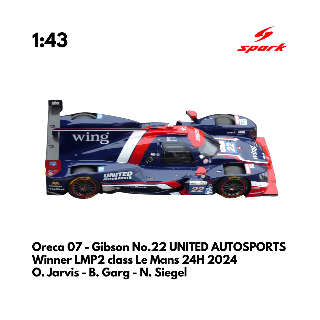 Oreca 07 - Gibson No.22 UNITED AUTOSPORT 24H Le Mans 2024 - Spark Model Car