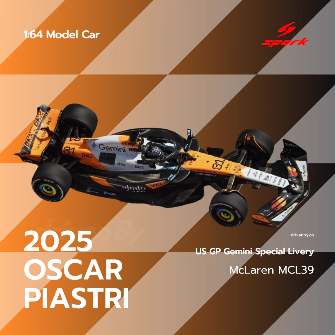 Scale 1:64 Oscar Piastri US GP 2025 McLaren MCL39 Special Livery - Spark 1:64 Model