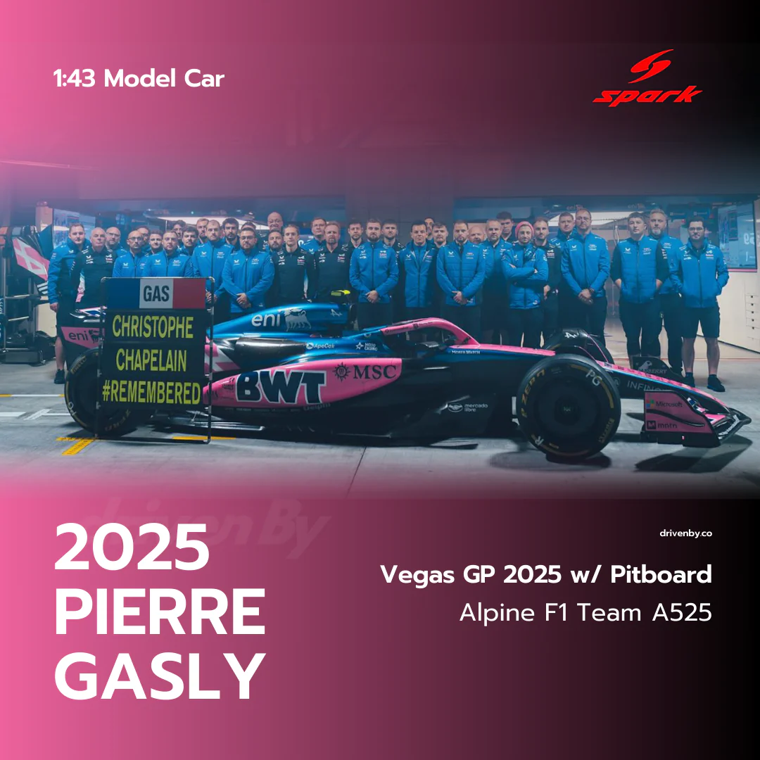 Pierre Gasly Las Vegas GP 2025 BWT Alpine F1 A525 Special Livery Model Car With Pitboard - Spark Model