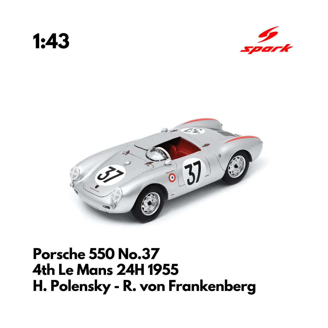 Porsche 550 No.37 4th Le Mans 24H 1955 - 1/43 Heritage Spark Model Car