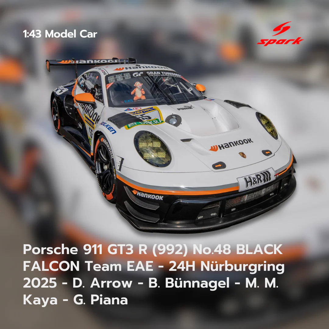 Porsche 911 GT3 R (992) No.55 Hankook Competition 24H Nürburgring 2025 - Spark 1:43 Model Car - Image 2