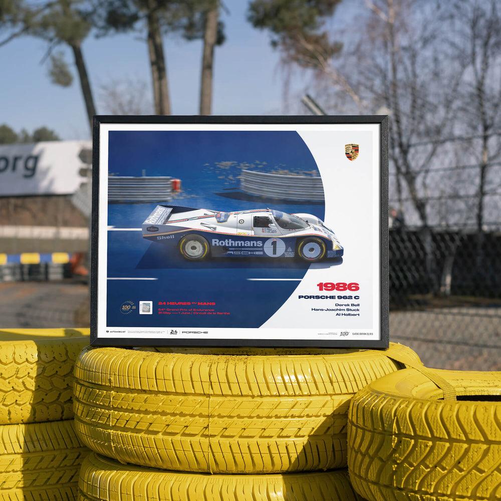 Porsche 962 C - 24h Le Mans - 100th Anniversary - 1986 Automobilist Poster - Image 8
