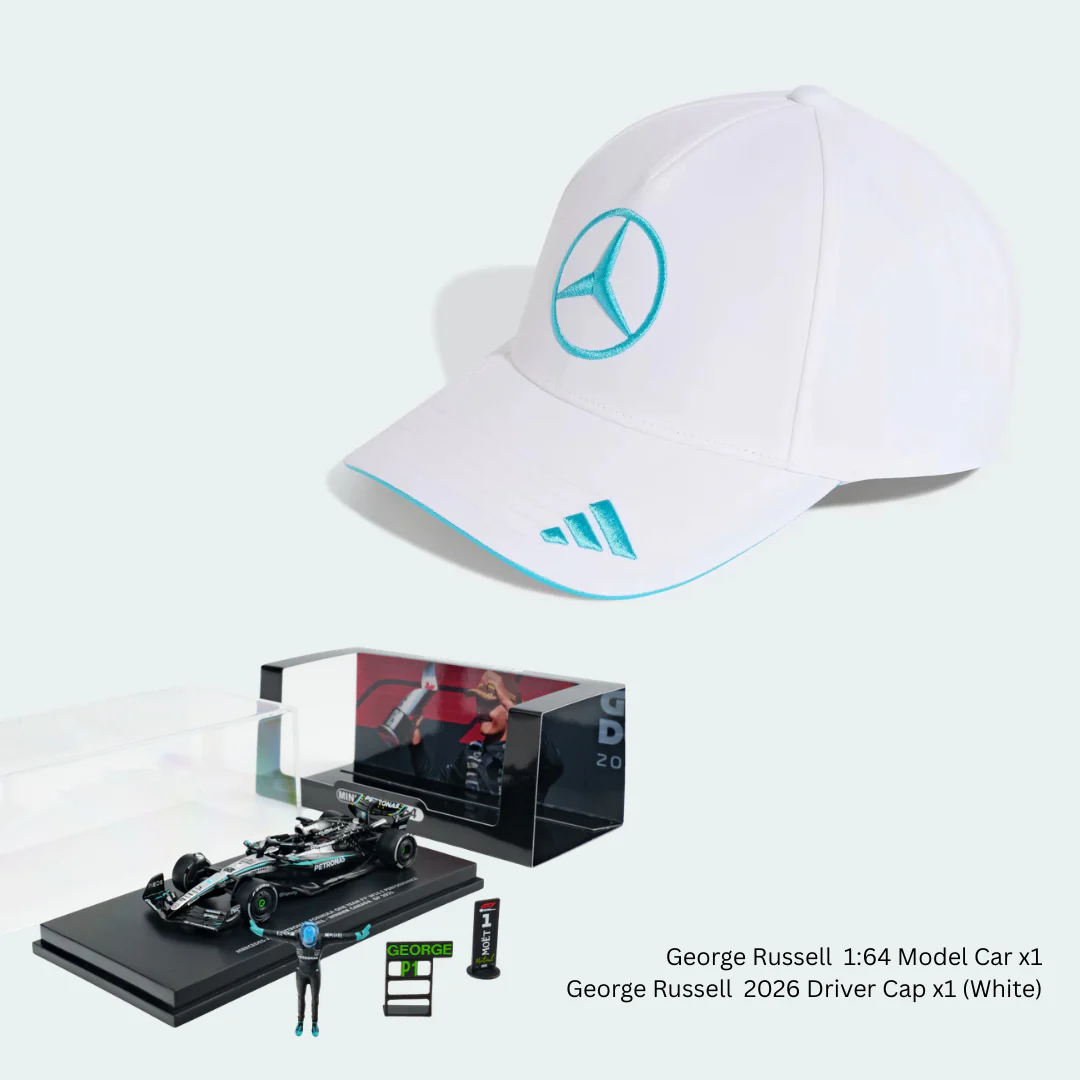 Scale 1:64 George Russell Winner Canada GP 2025 Mercedes W16 With T Pose Figurine & Pitboards- 1:64 Minichamps Model Car - Image 5