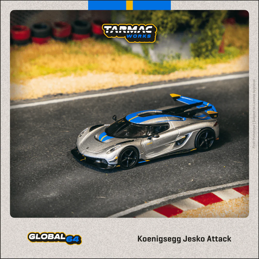 Scale 1/64 - Koenigsegg Jesko Attack Silver - Tarmac Works