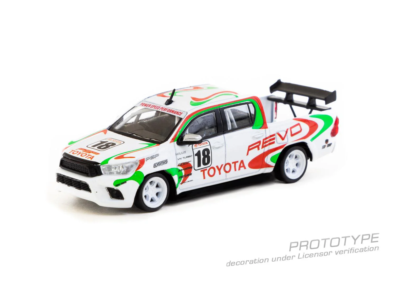 Scale 1/64 - Toyota Hilux White Model Car - Tarmac Works - Image 2