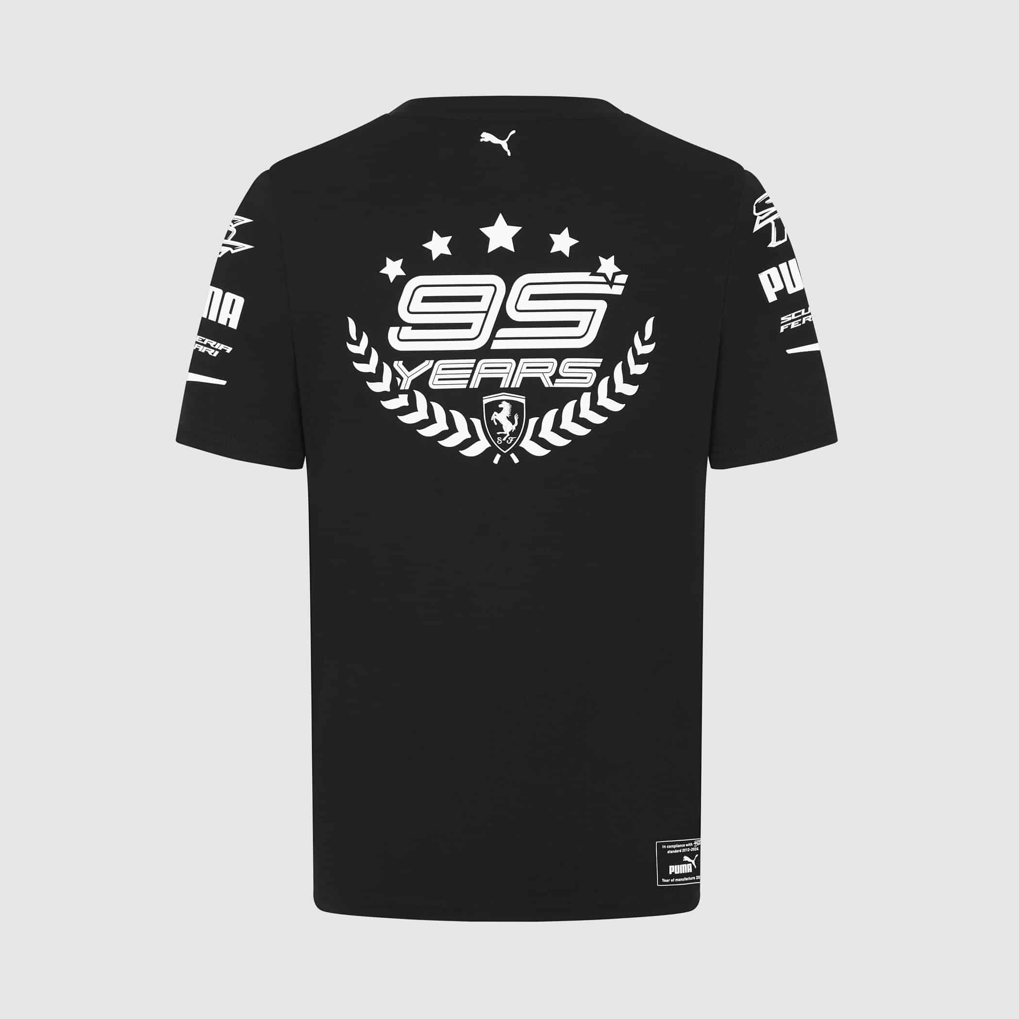 Scuderia Ferrari – 2024 95 Years T-Shirt (Black) - Image 2