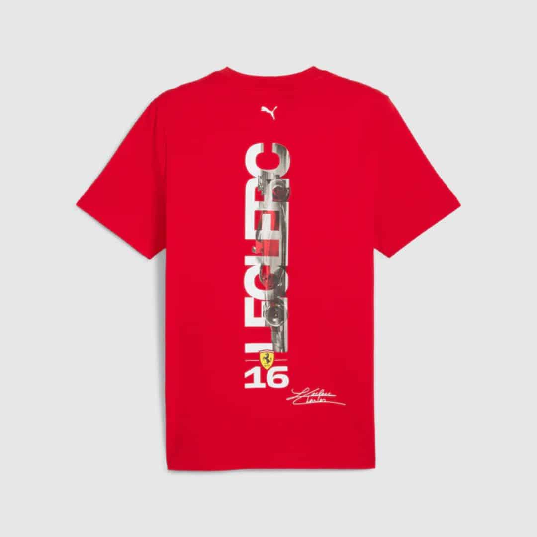 Scuderia Ferrari 2024 Charles Leclerc 95 Years T-Shirt (Red) - Image 2