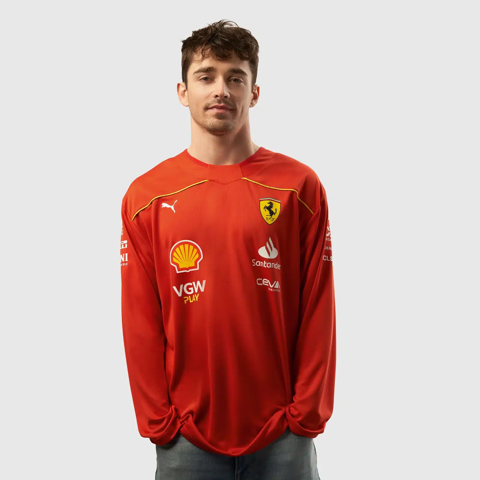 Scuderia Ferrari 2024 Charles Leclerc Canadian GP Ice Hockey Jersey - Image 2