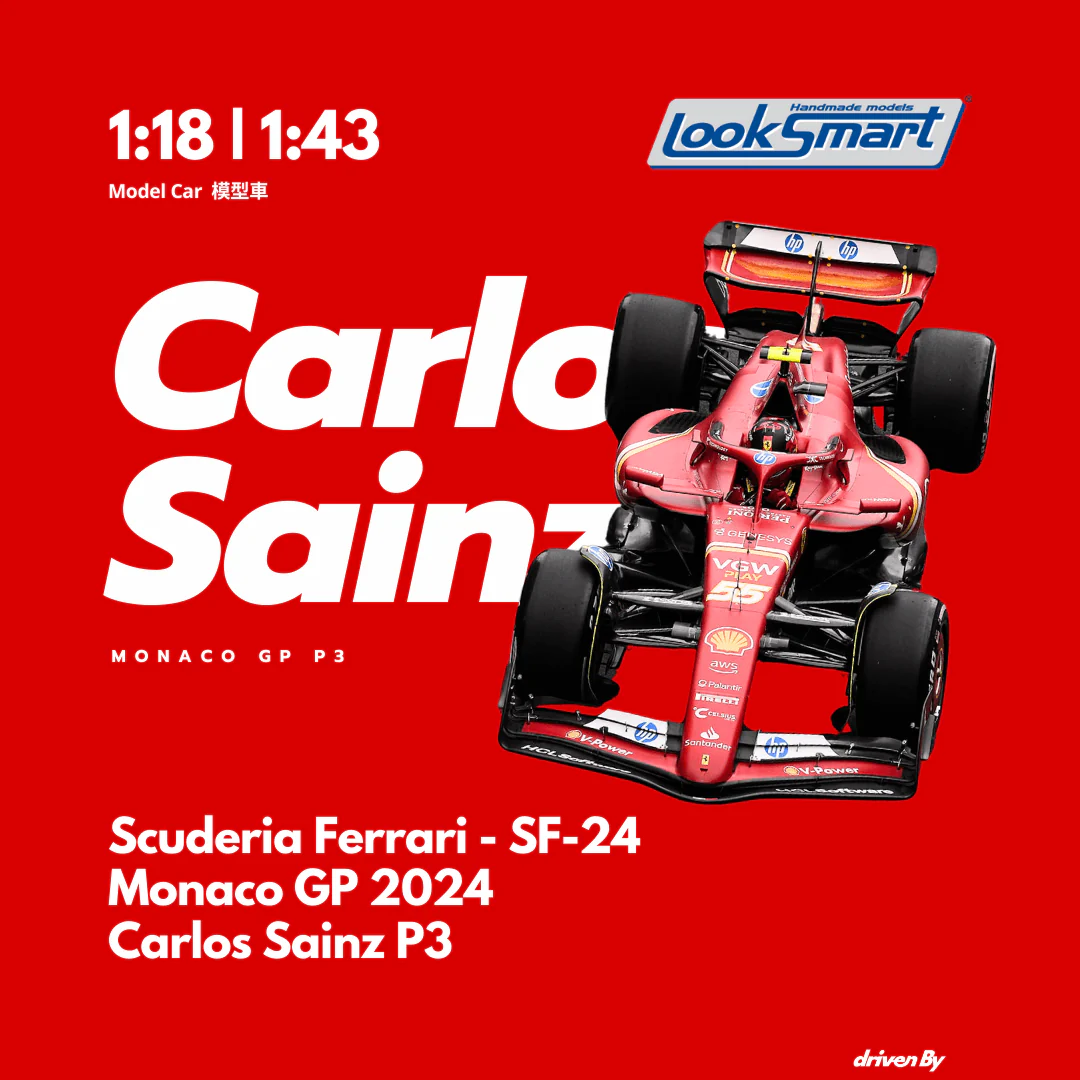 Carlos Sainz - Scuderia Ferrari SF-24 Monaco GP 2024 P3 - Looksmart F1 Model Car