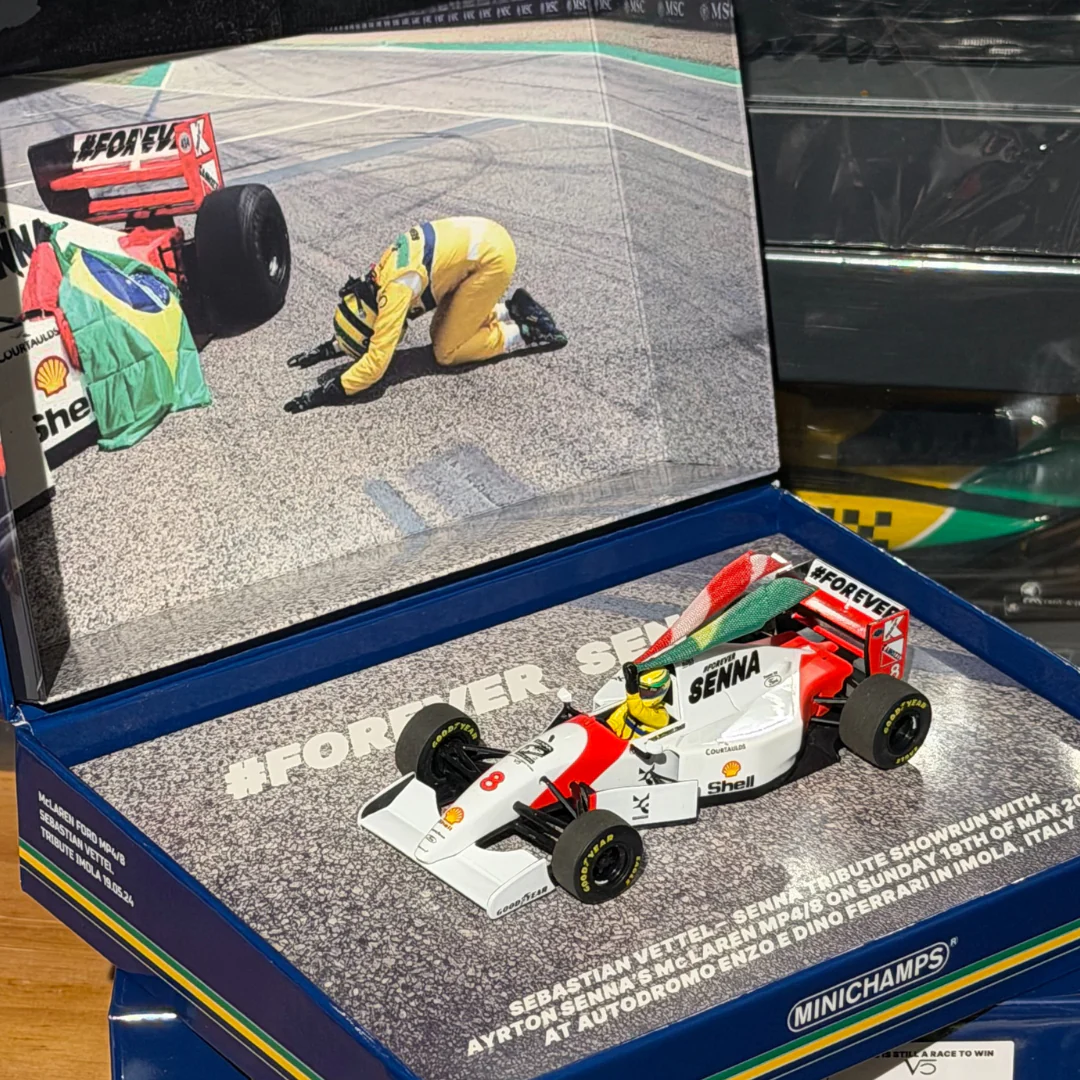 Sebastian Vettel - McLaren Ford MP4/8 Tribute To Aryton Senna Imola GP 2024 Model Car - Minichamps