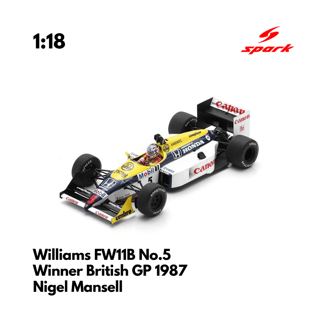 Williams FW11B No.5 Winner British GP 1987 - Nigel Mansell - 1:18 Spark Model Car