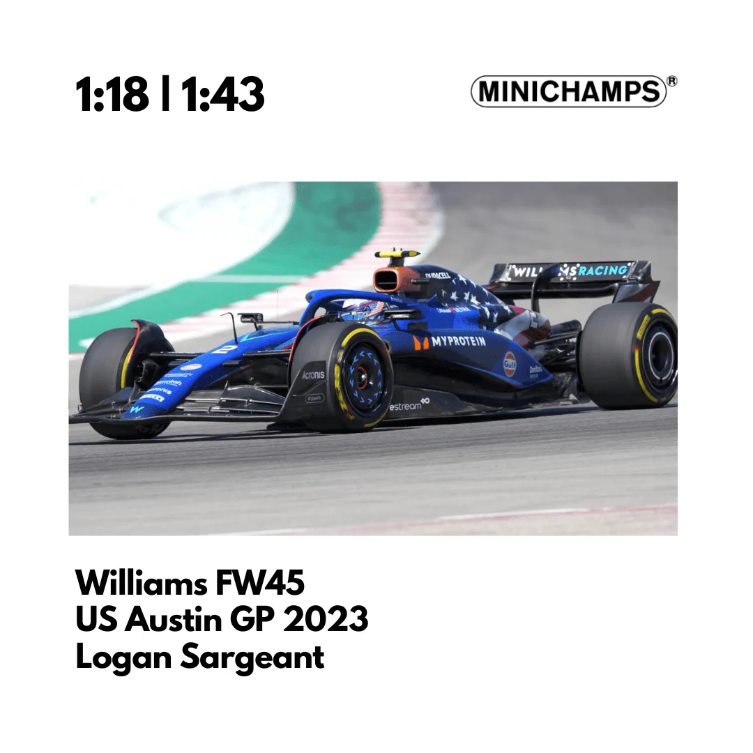 Williams FW45 - US Austin GP 2023 Special Livery Alex Albon & Logan Sargeant - Model Car - Minichamps - Image 2