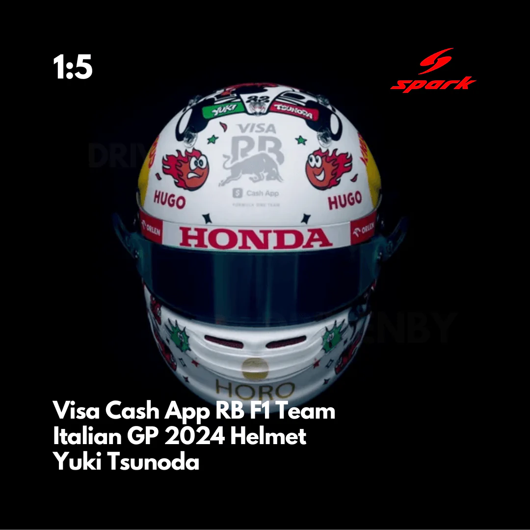 Yuki Tsunoda Helmet - Visa Cash App RB Formula One Team Italian GP 2024 Helmet - 1/5 Proportion Mini Helmet